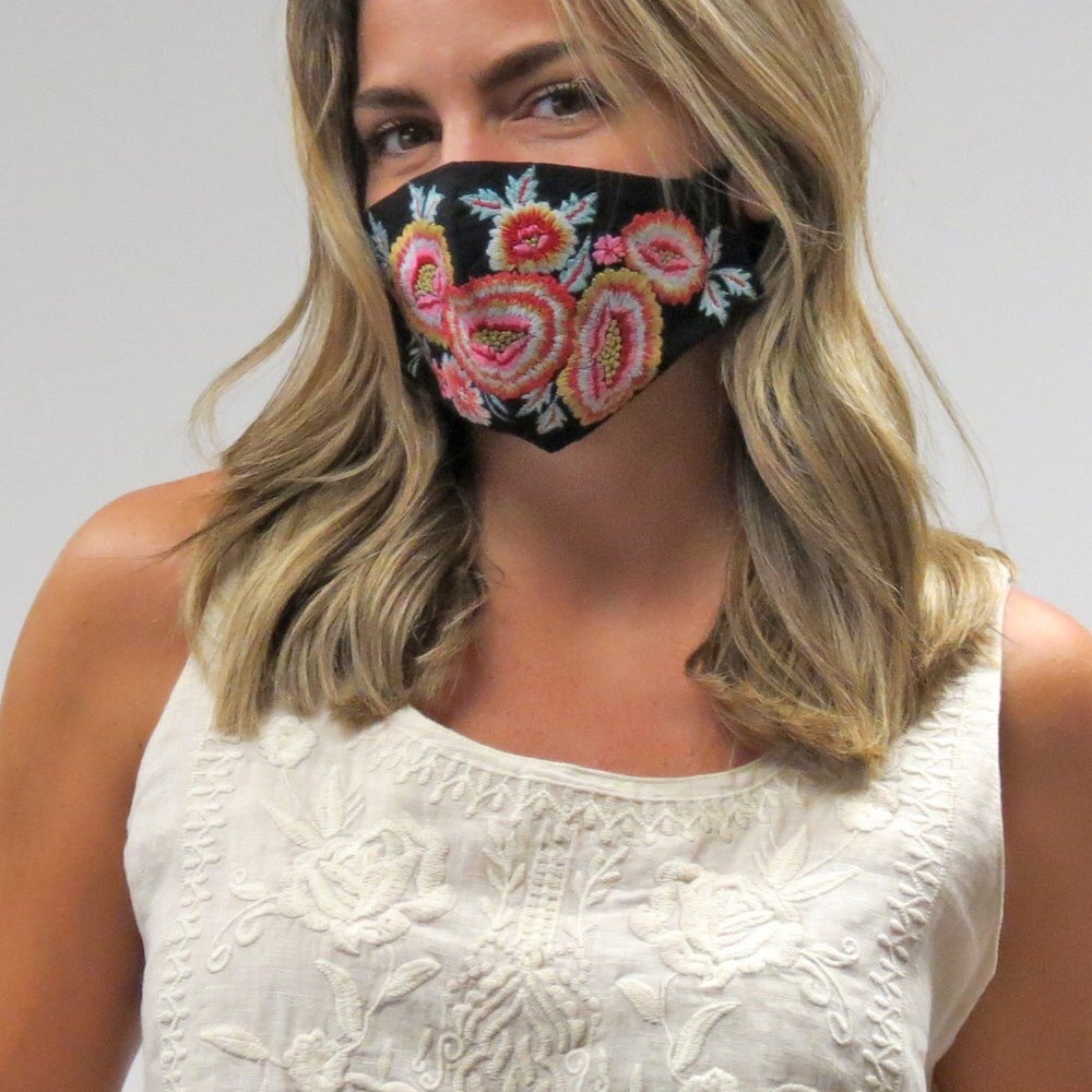 Caite Embroidered Face Mask